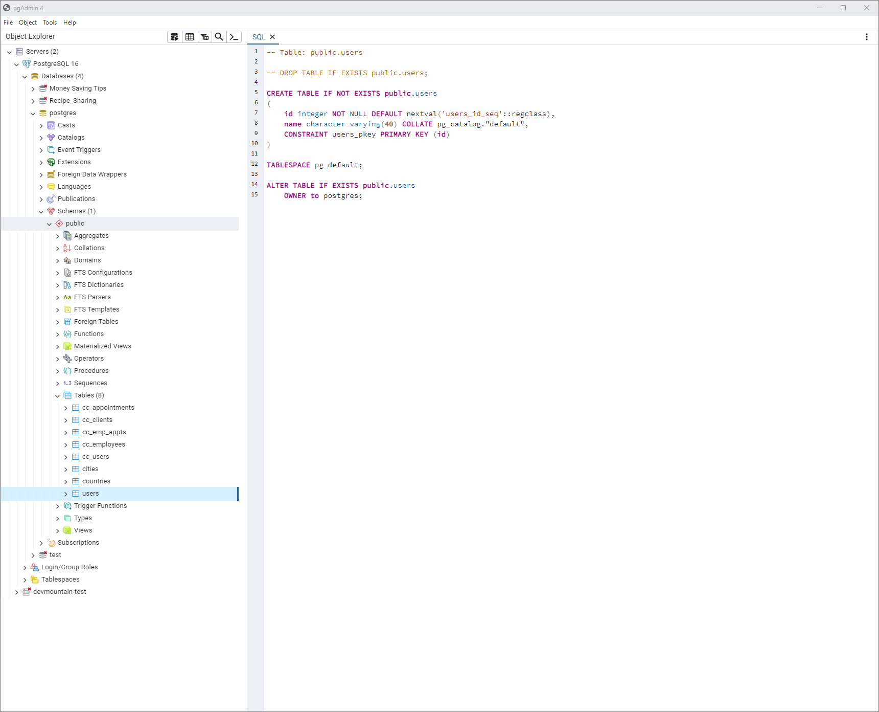 Project 2 Data Screenshot